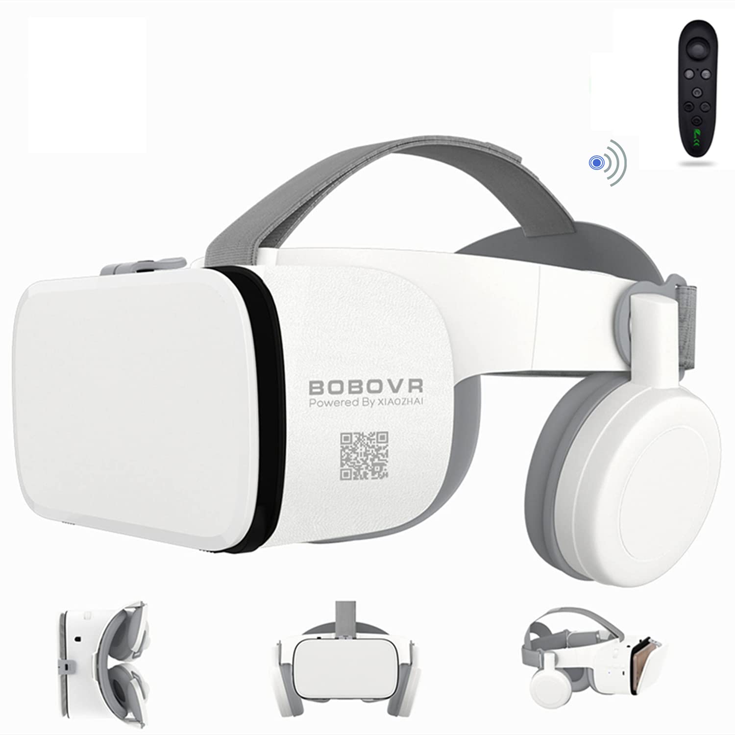 Wireless Bluetooth VR Headset - 3D Virtual Reality Glasses for Movies & Gaming | IMAX Experience | Compatible with iPhone 12/11/Pro/Max/X/R, Samsung & Android Phones (4.7-6.2