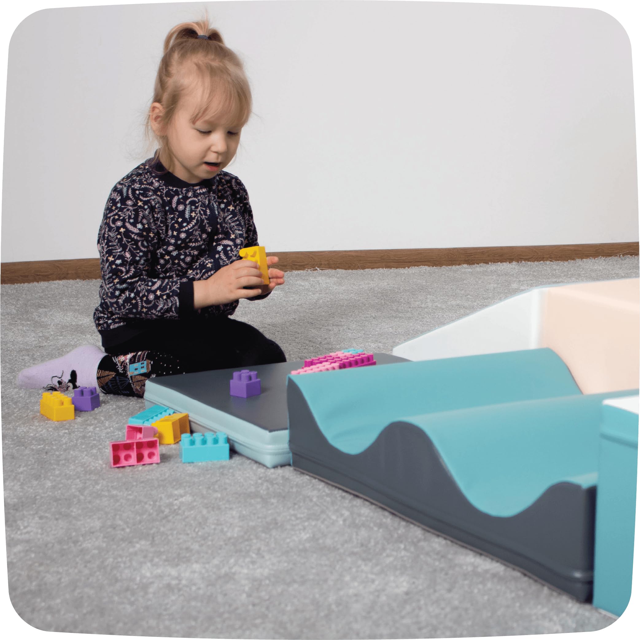 IGLU Soft Play Discoverer Set for Toddlers 1-3 Years - Montessori Climbing Foam Blocks with Anti-Slip Surface (7 Shapes, Pastel) - Perfect for Indoor Playrooms, Daycare Centers & Safe Toddler Exploration
