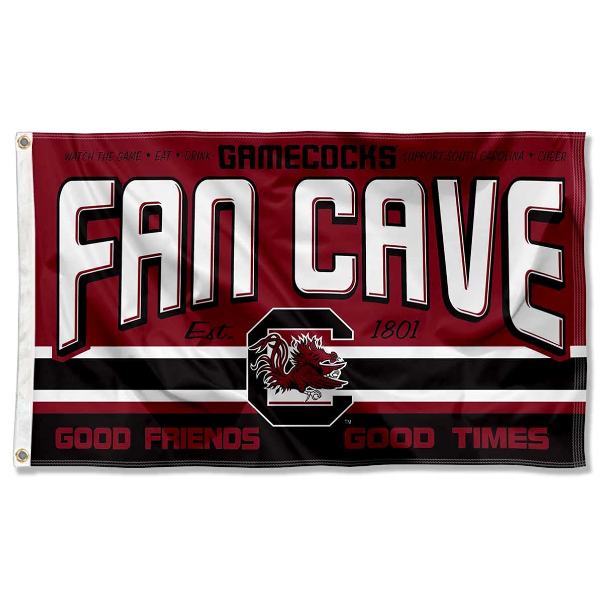 South Carolina Gamecocks Man Cave Banner Flag - College Football Team Decor for Game Room, Tailgate Party & Sports Fan Cave - 3x5 Feet Double Sided Polyester
