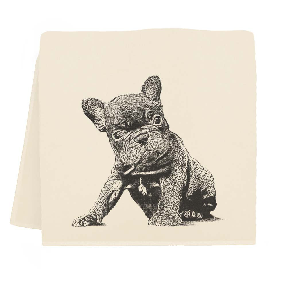 French Bulldog Tea Towel - Cute Dog Design Kitchen Towel for Drying Dishes, Cleaning & Decor - Perfect for Home, Kitchen, Gifts & French Bulldog Lovers