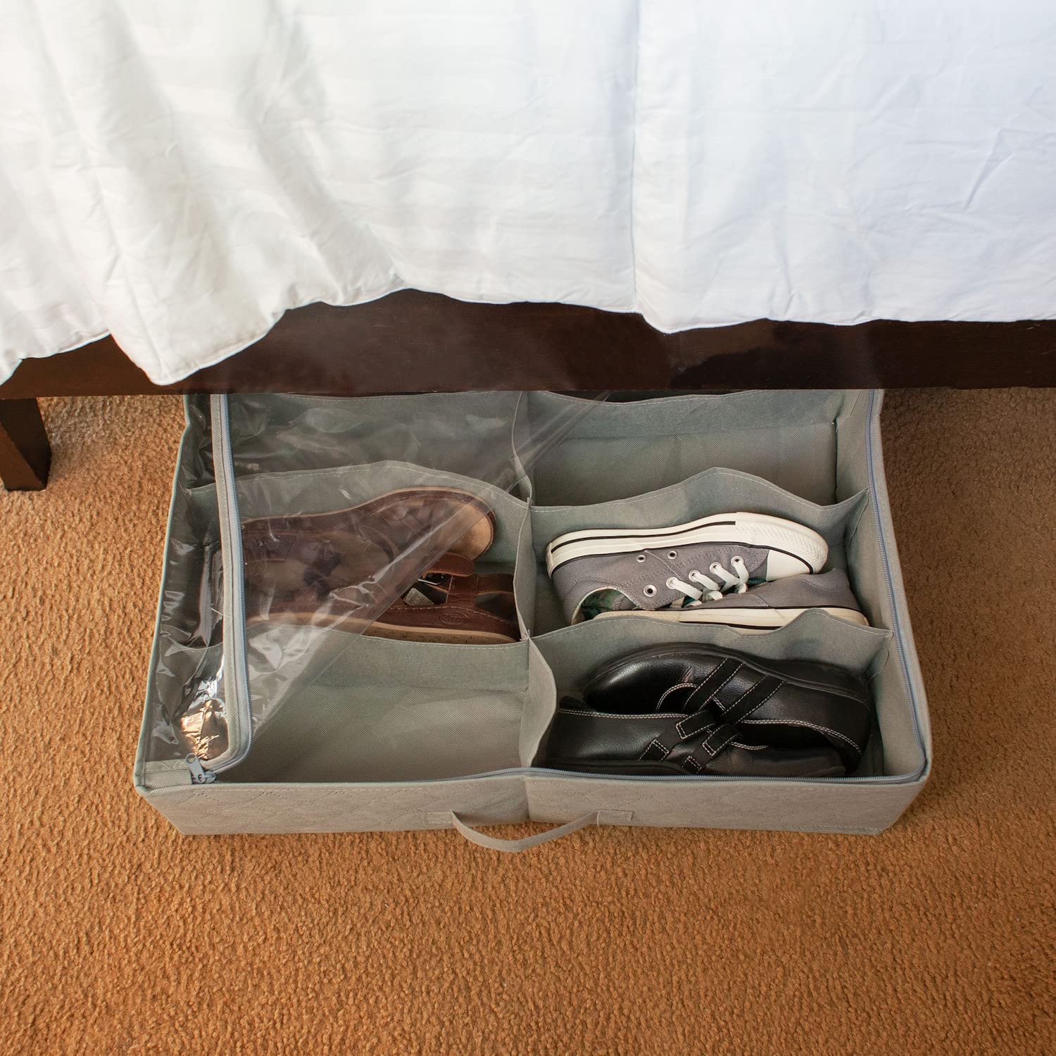 Underbed Shoe Storage Organizer - Gray for Home & Travel