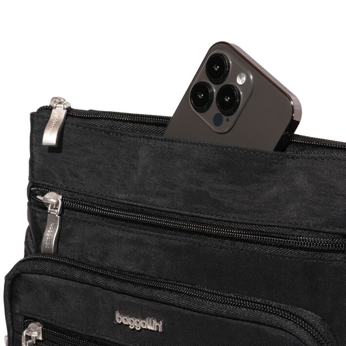 Baggallini Out and About Crossbody Bag for Women - Lightweight Travel Purse with RFID Protection - Perfect for Shopping, Travel, and Everyday Use