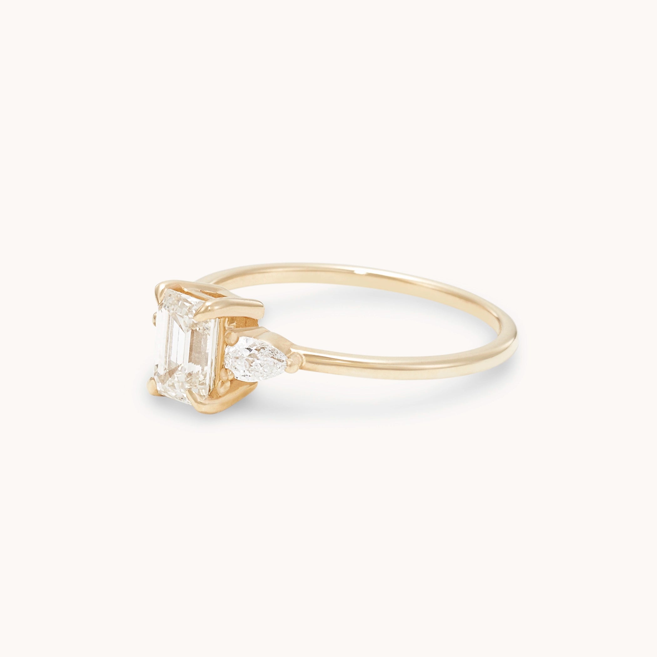 Glacial Promise Unique 14K Yellow Gold Step Cut Diamond Ring – Perfect for Engagement, Anniversary & Special Occasions