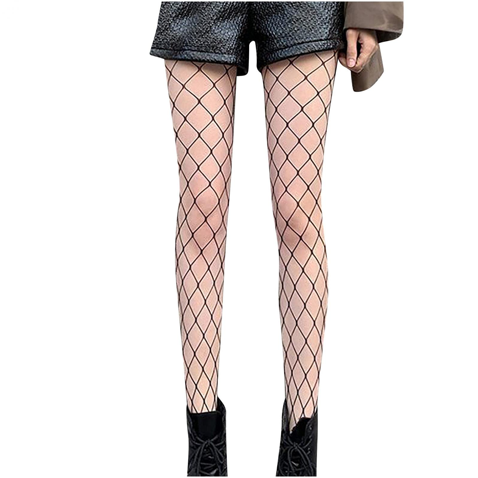 Sexy Fishnet Thigh High Stockings for Women - Small Hole Pattern, Slim Fit - Perfect for Halloween, Cosplay & Night Out