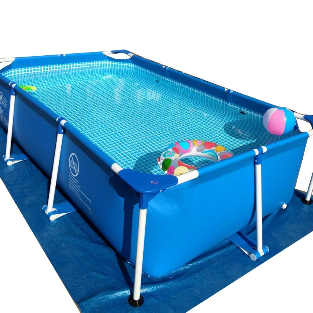 Large Family Above Ground Swimming Pool with Brackets - 8.5ft x 5.2ft x 2.1ft (2.6m x 1.6m x 0.65m) - Includes Free Cover, Floor Mat & Pool Toys for Kids & Adults - Perfect for Backyard Summer Fun, Family Gatherings & Outdoor Water Activities