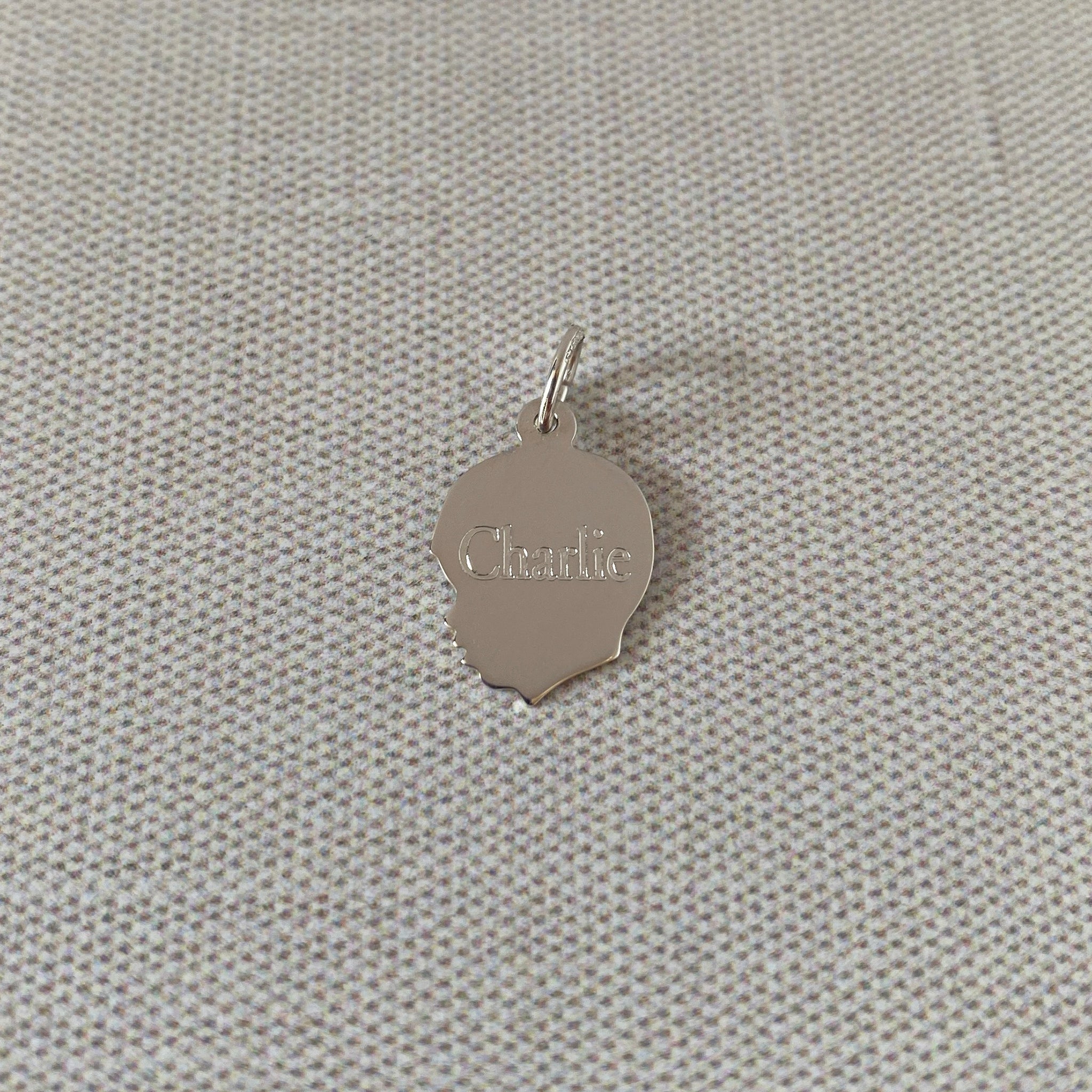 Sterling Silver Young Boy's Head Silhouette Charm Pendant - Dainty Jewelry Gift for Son, Grandson, Nephew - Perfect for Necklaces, Bracelets & Keepsake Jewelry
