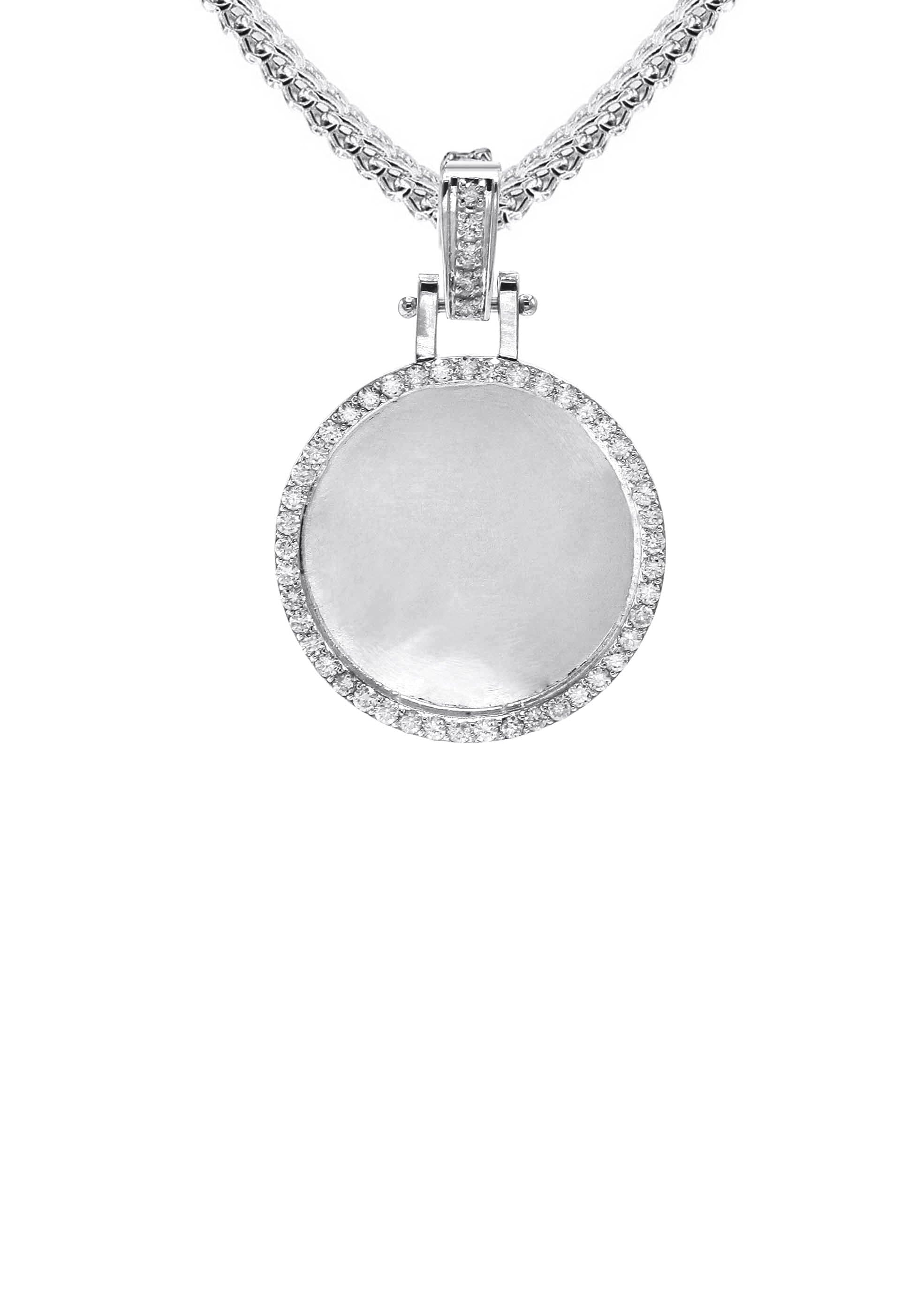 10K/14K White Gold Diamond Round Picture Pendant Necklace - 0.50 Carat | Elegant Gift for Women, Perfect for Anniversaries, Birthdays & Special Occasions