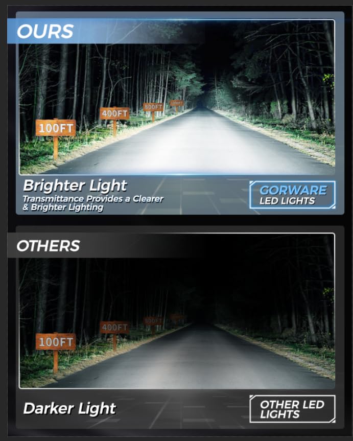 GORWARE LED Headlights for Silverado 2003-2007 | DRL Tube & Chrome Housing | Off-Road & Night Driving