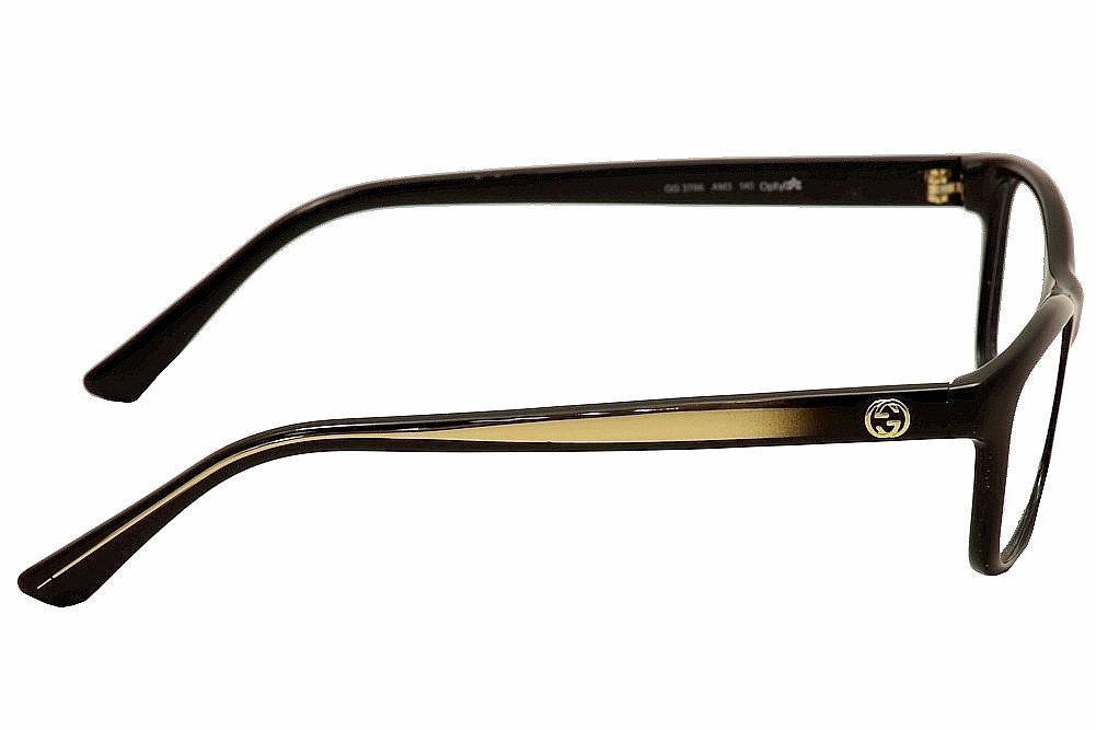 Gucci Women's Black & Clear Optical Glasses - Non-Polarized Eyewear with Optyl Frame (Size 53) for Work, Reading & Fashion
