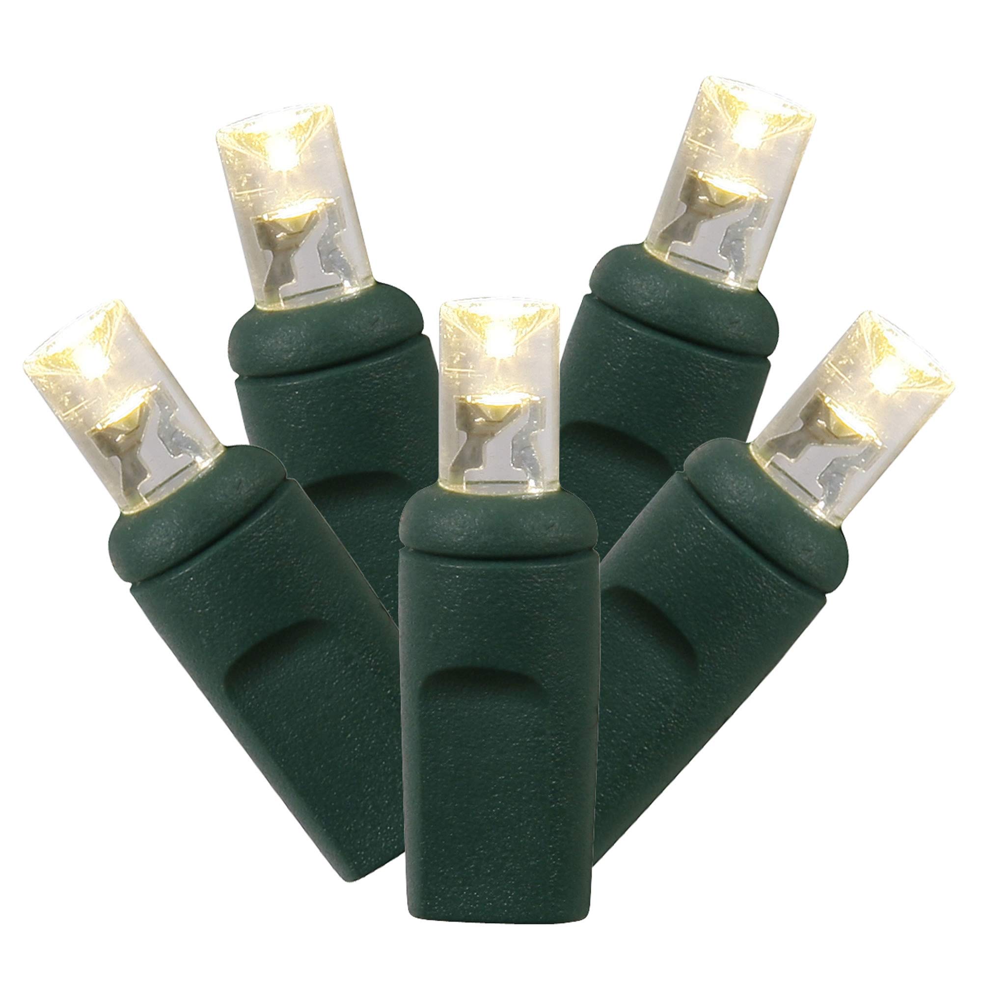 Vickerman 50ft Warm White LED Christmas Lights - Wide Angle Single Mold String Lights for Indoor/Outdoor Holiday Decor - Perfect for Christmas Trees, Wreaths & Home Decoration - Connect Up to 43 Sets