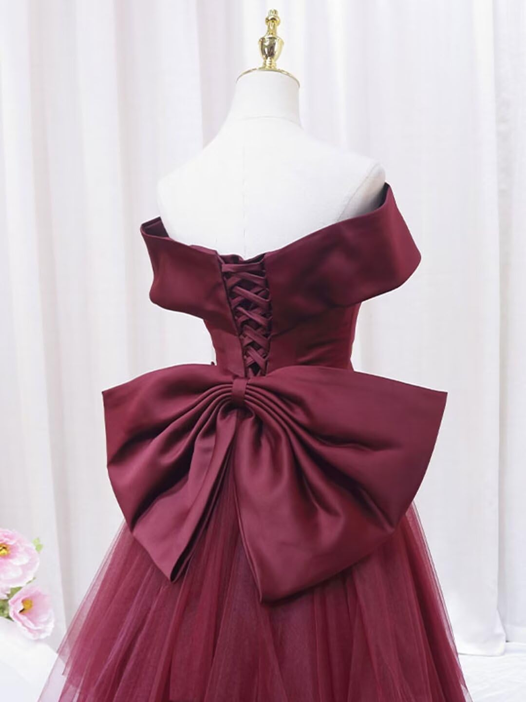 Elegant Off Shoulder Prom Dresses with Cape - Long Tulle Ball Gown for Women | Bow Mermaid Formal Evening Gown for Homecoming, Wedding & Special Occasions