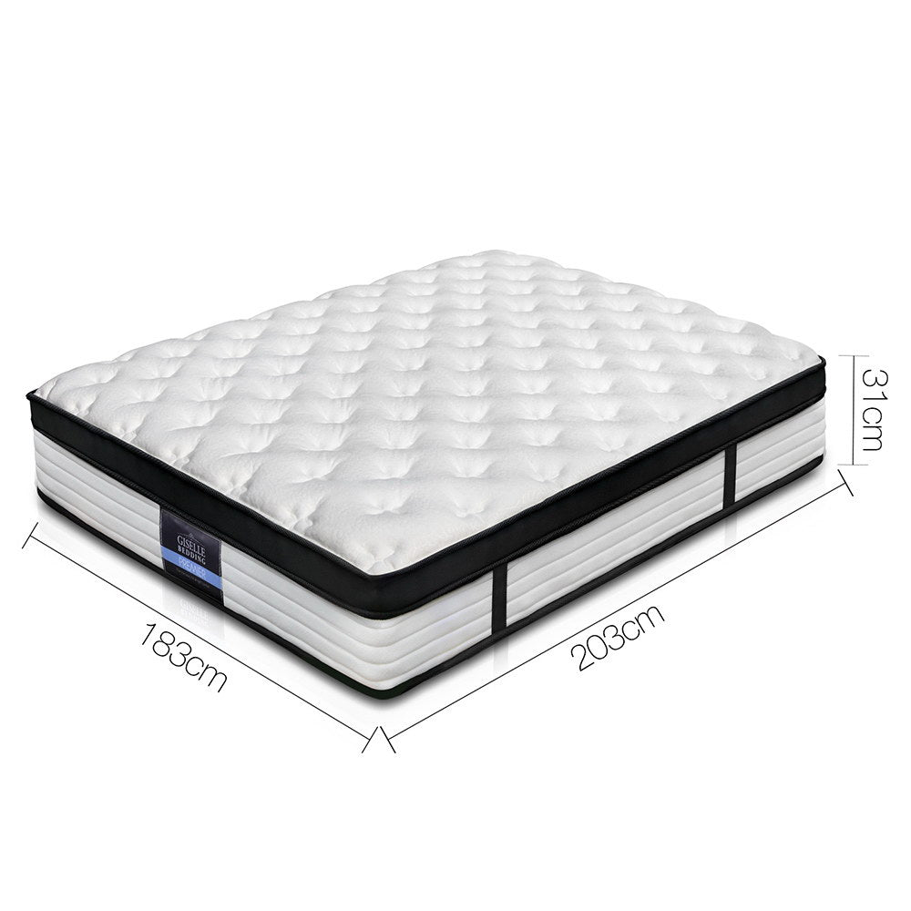 Devon Euro Top Pocket Spring Mattress - 31cm Thick King Size Bed Mattress for Ultimate Comfort & Support | Perfect for Master Bedrooms, Guest Rooms & Luxury Hotels