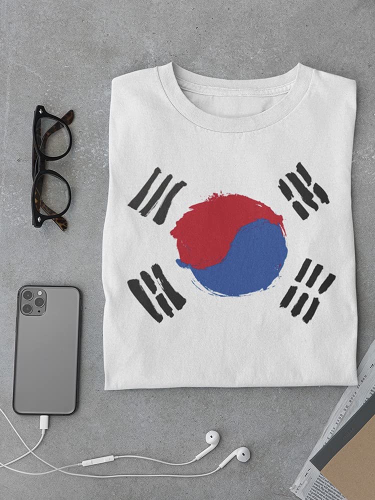 Smartprints Grunge Watercolor South Korea Flag T-Shirt for Men - Patriotic & Stylish Casual Wear for Travel & Street Fashion