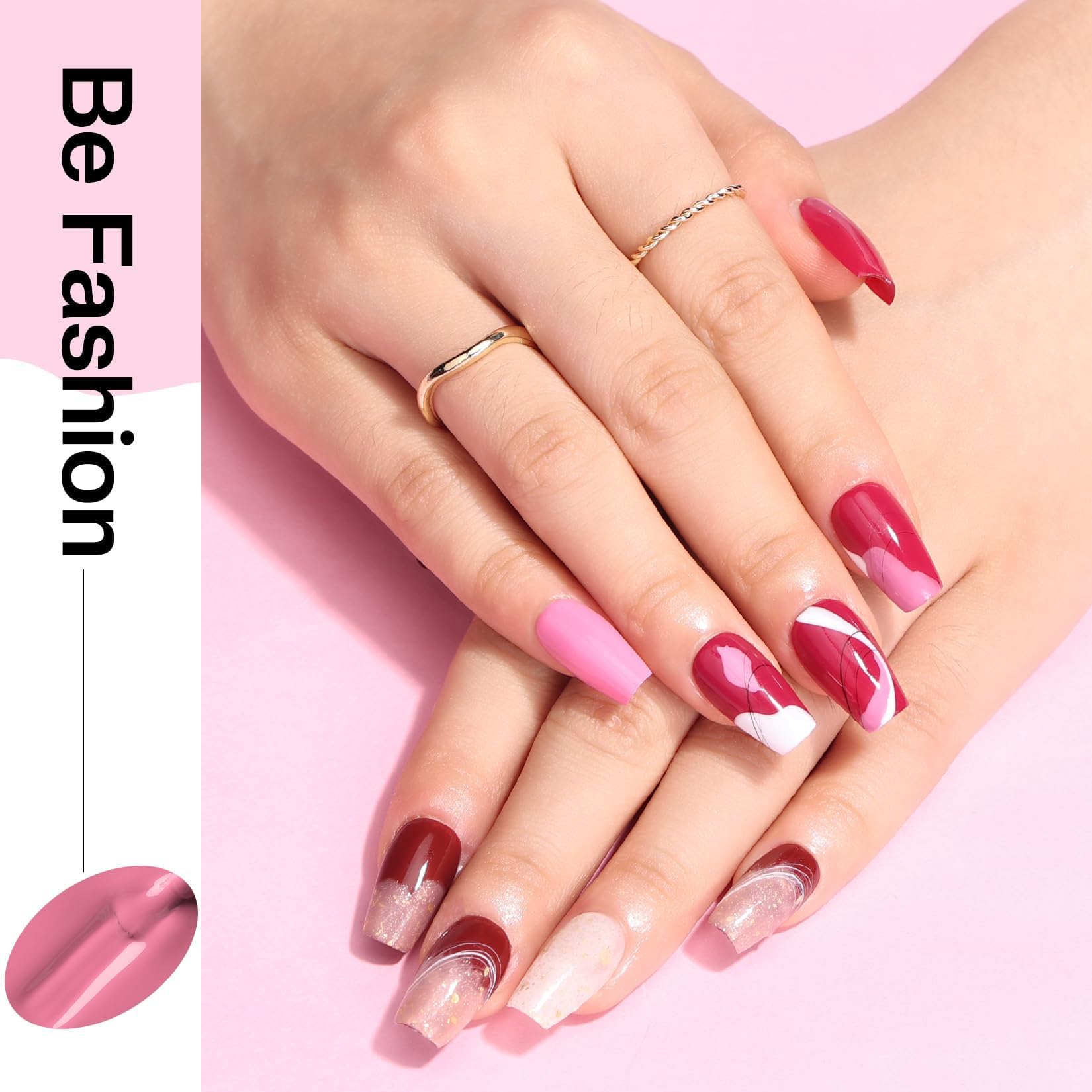 Morovan Nail Polish Set - 6 Hot Pink Quick Dry Nail Polish Kit with Air Dry Technology | Perfect for Women's Manicure, Pedicure & Holiday Gifts | Great for Parties, Weddings, Date Nights & Special Occasions