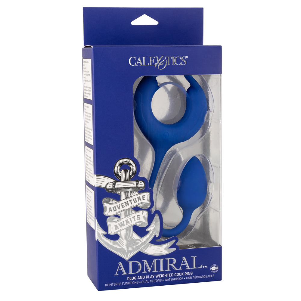 Admiral Vibrating Weighted Cock Ring & Anal Plug Set - Dual Stimulation for Enhanced Pleasure - Perfect for Couples Play & Solo Exploration