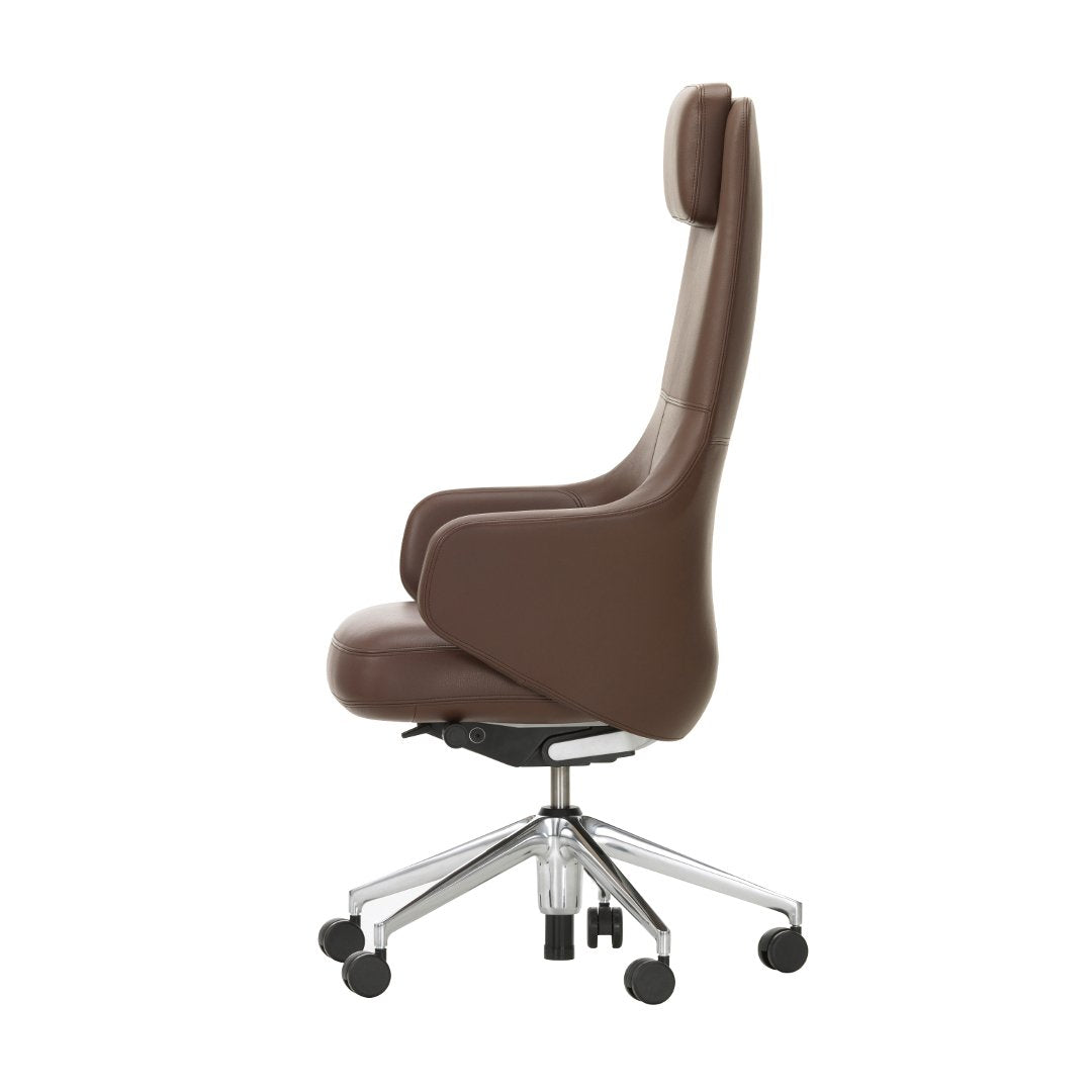 Premium High Back Executive Office Chair - Ergonomic Leather Desk Chair with Adjustable Height & Lumbar Support for Home & Business Workspaces