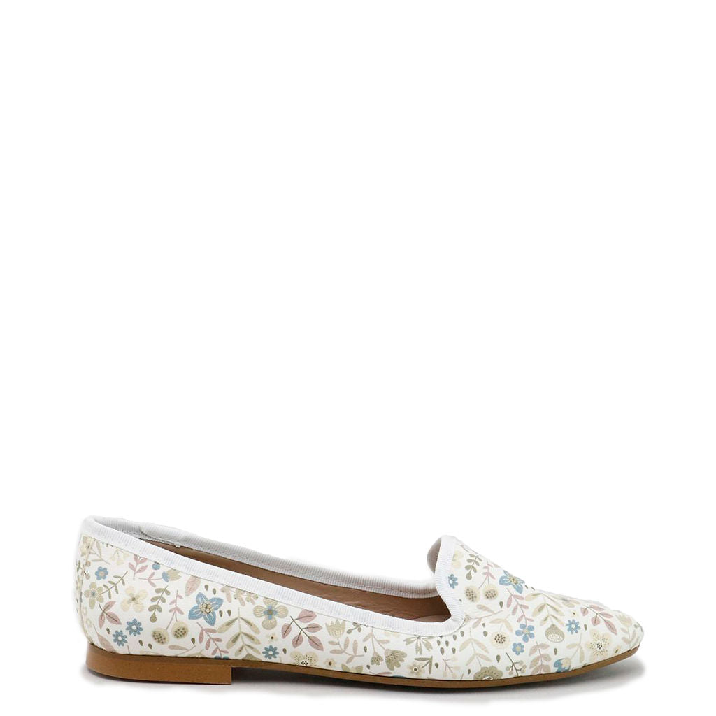Pastel Floral Smoking Flat Shoes for Women - Comfortable & Stylish Casual Slip-Ons for Walking, Work, and Everyday Wear