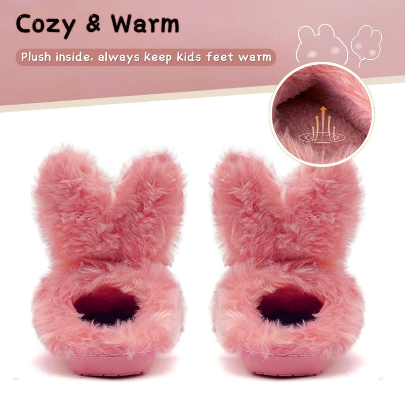 **Soft Plush Bunny Slippers for Toddlers - Anti-Slip Indoor/Outdoor Winter Slippers for Girls & Boys | Cozy & Warm Kids House Shoes for Playtime & Lounging**