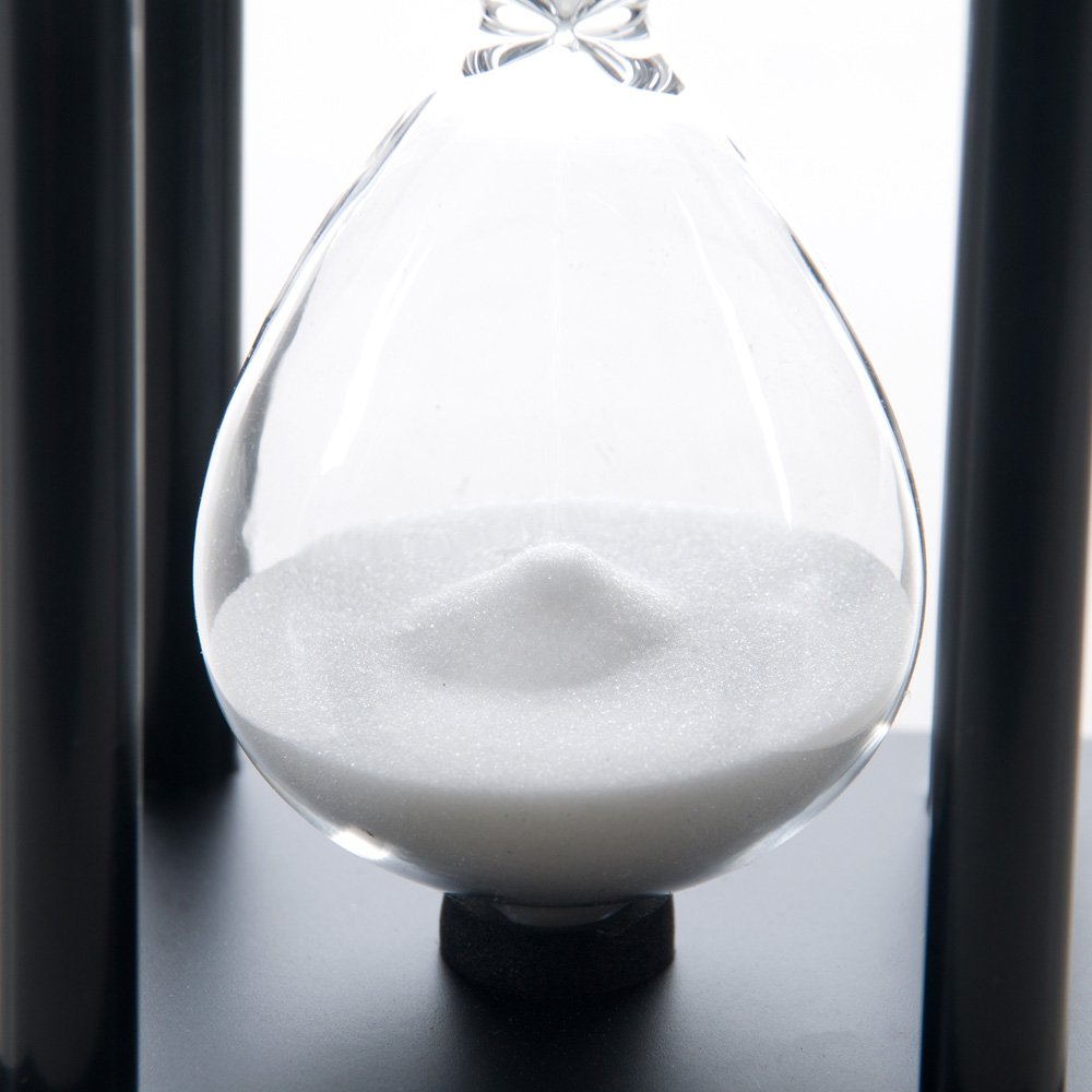 Bellaware 45-Minute Hourglass Sand Timer - White Wooden Sand Clock for Kitchen, Classroom, Yoga & Meditation