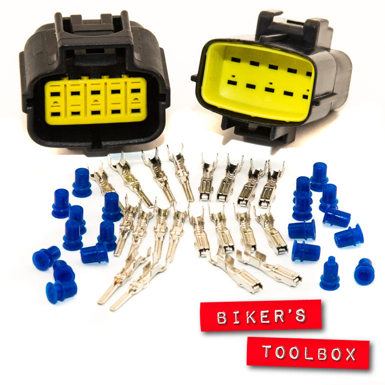 10 Way AMP Econoseal J Series Waterproof Electrical Connectors - Ideal for Automotive, Marine & Outdoor Wiring Applications