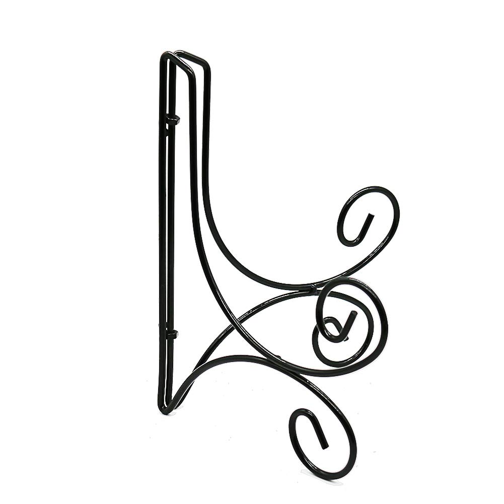 WAJJ Black Iron Display Stand - Industrial Style Metal Easel for Photos, Art, Books, Bowls & Platters - Home & Office Decoration (7.87