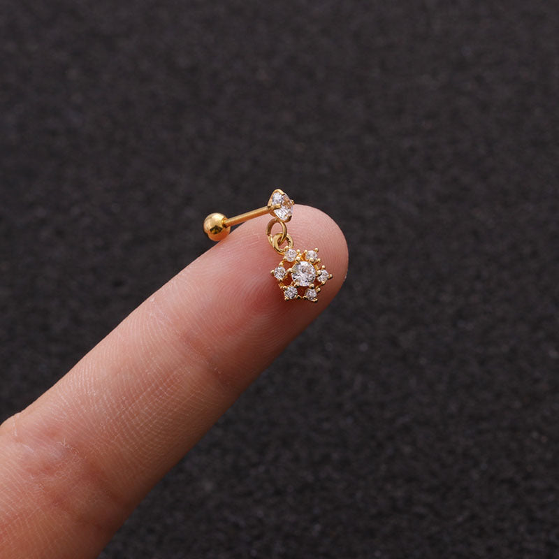 20G Cartilage Heart Dangle Piercings - HSER8598 | Trendy Ear Jewelry for Women, Perfect for Daily Wear & Special Occasions