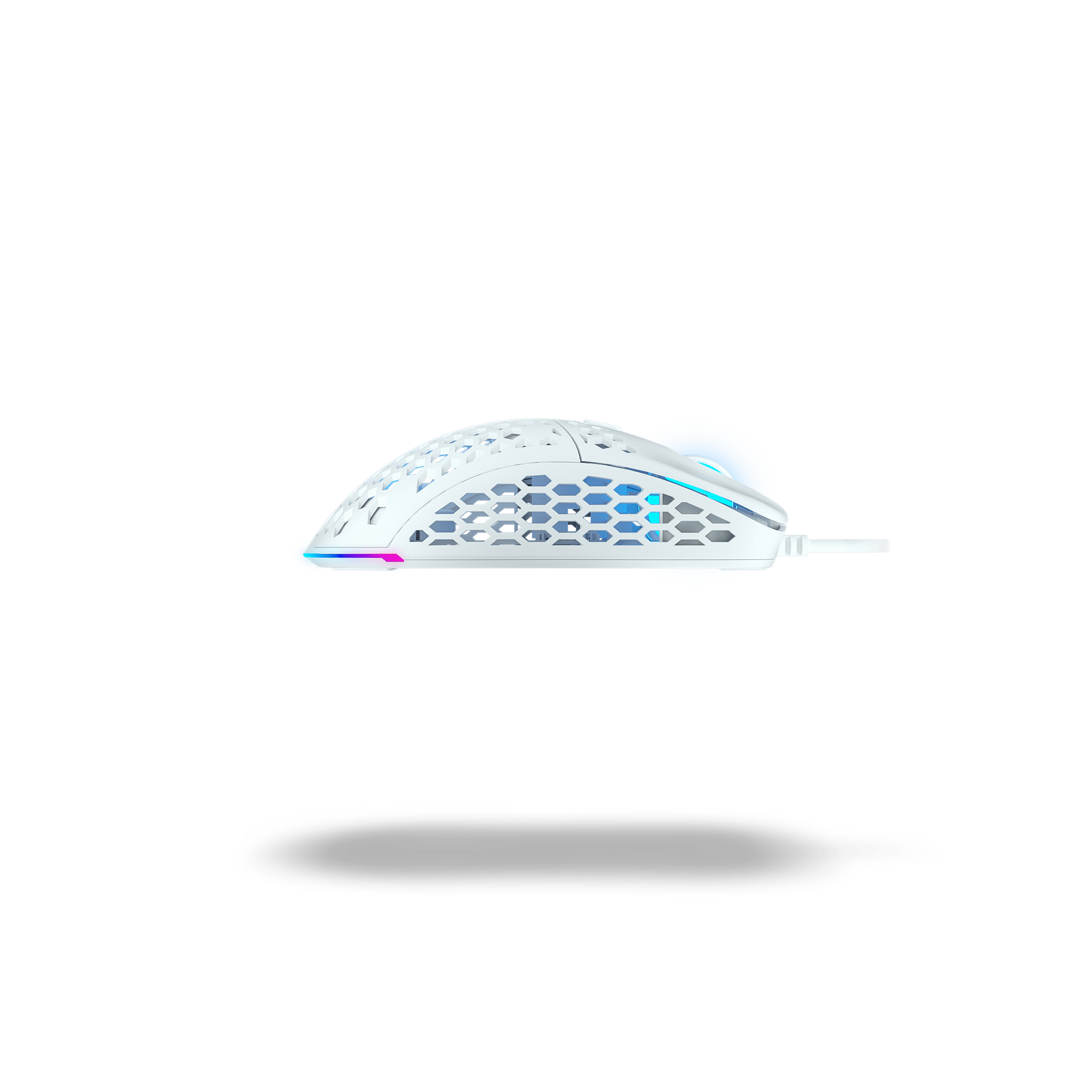 Ghost M1 UltraLight Gaming Mouse - White | Wired RGB Ergonomic Mouse for PC, Mac, Laptop - Perfect for FPS, MOBA, eSports & Office Work