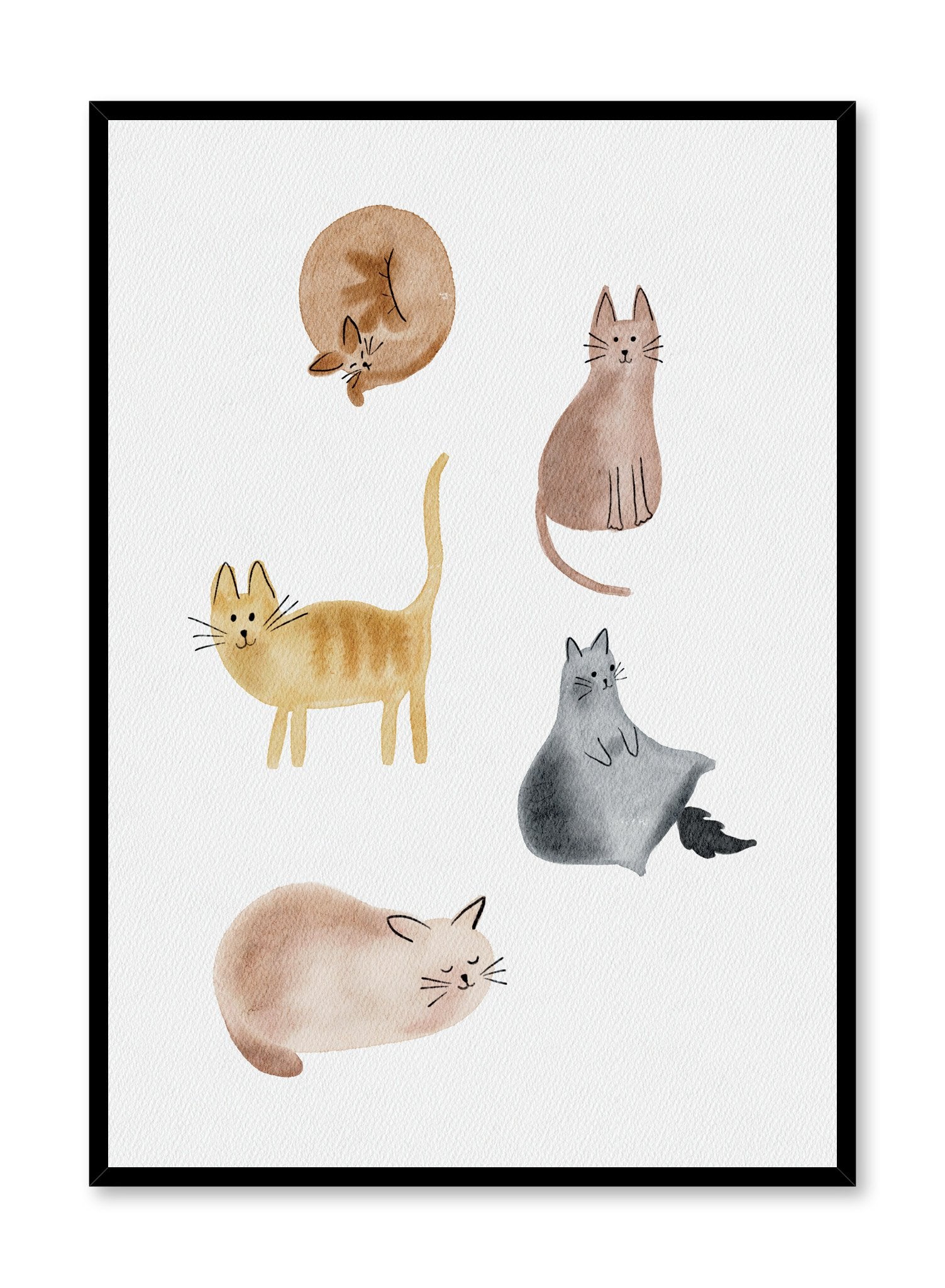 Cute Cat Poster - Wall Art Decor for Home, Office, Bedroom - Perfect for Pet Lovers & Animal Theme Room Decoration