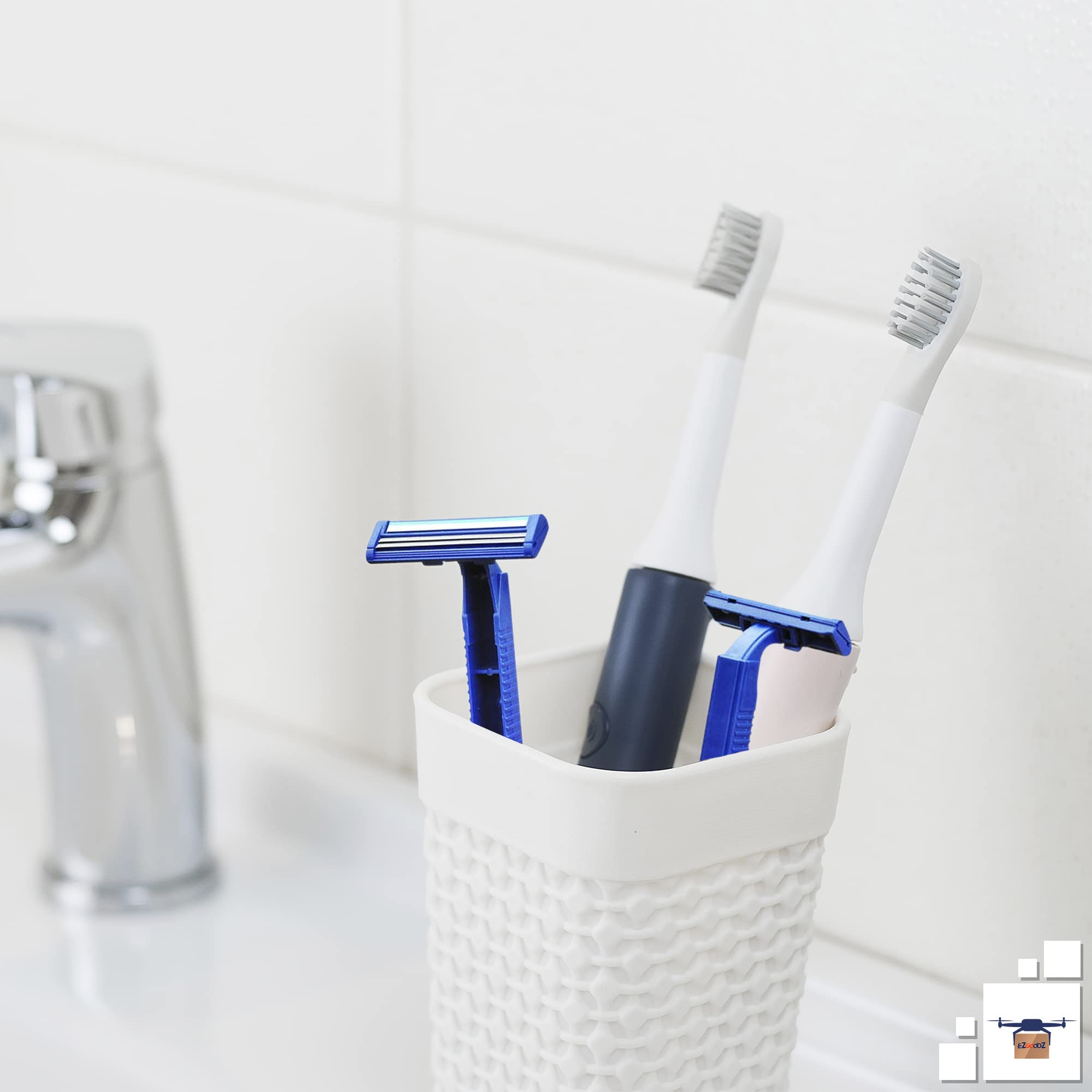 EZGOODZ 10-Pack Blue Disposable Razors for Men & Women - Stainless Steel 2-Blade Shaving Razors with Blue Handle & Cover for Smooth Shaving - Perfect for Travel, Gym, Hospital & Home Use