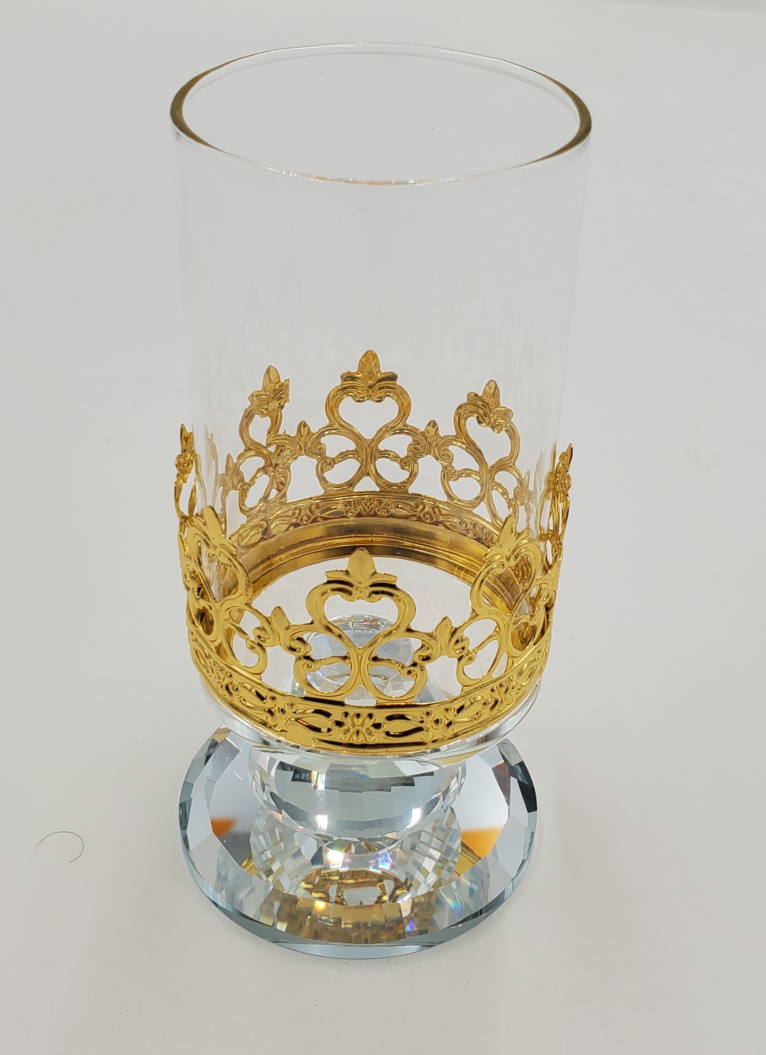 2.25x5.5 Inch Gold Footed Glass Vase - Elegant Home Decor for Centerpieces, Wedding Decorations & Tabletop Displays