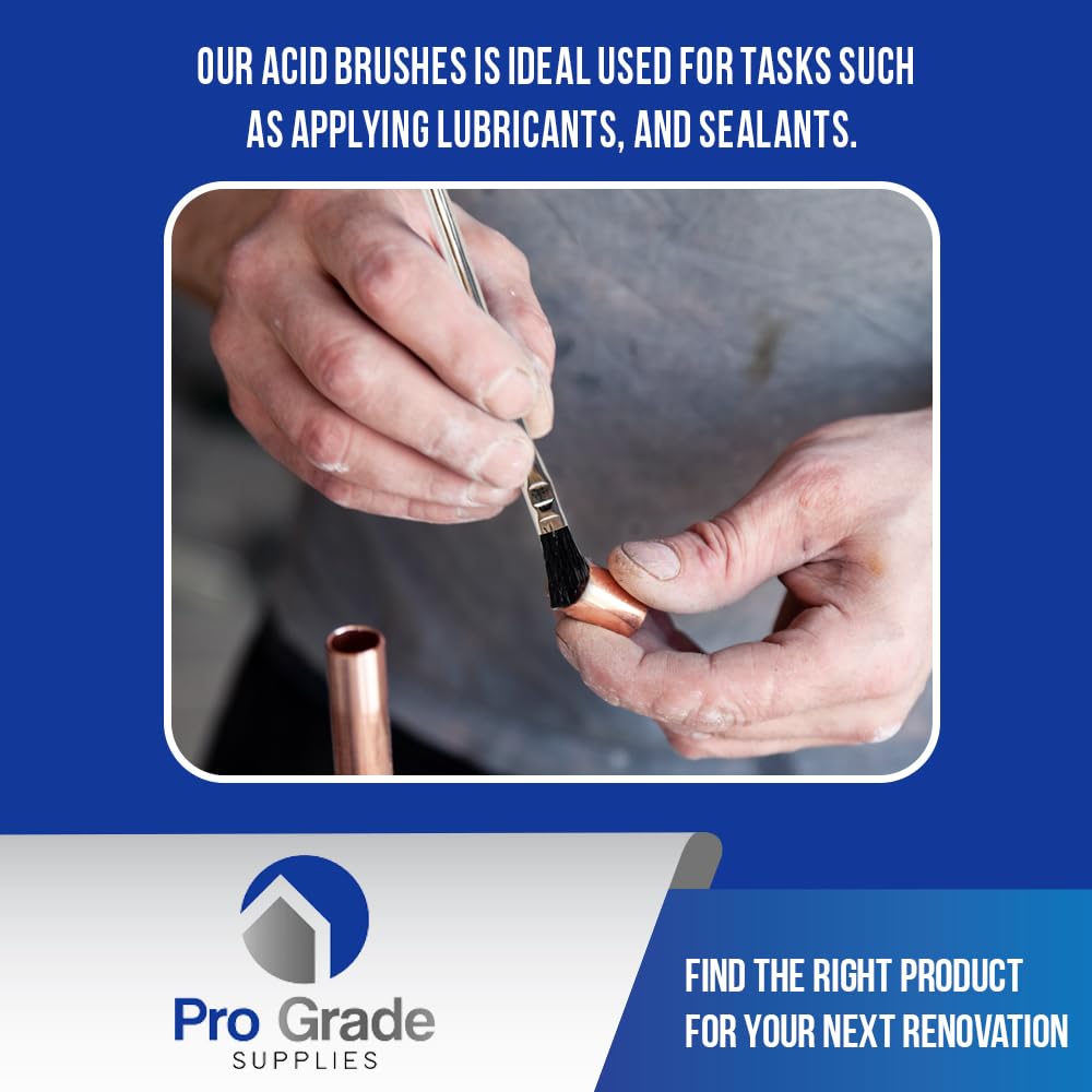 Pro Grade Acid Brushes - 36 Pack 1/2 Inch Natural Boar Hair Flux Brushes for Welding, Soldering & Electronics Repair | Durable & Precise Application Tools