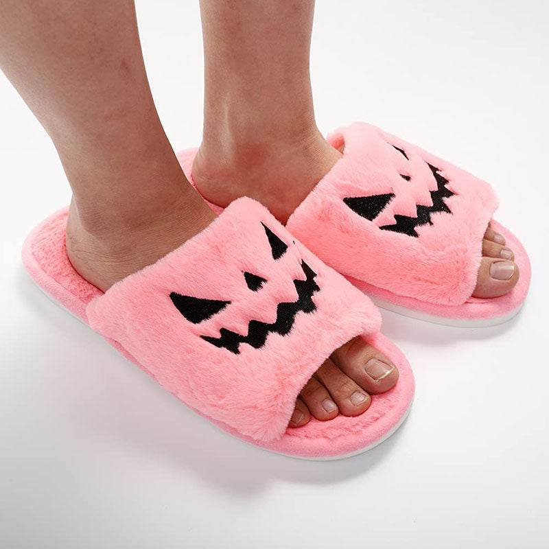 Spooky Snuggles Halloween Slippers - Cozy Ghost & Pumpkin Design Fuzzy House Shoes for Women & Men - Perfect for Halloween Parties, Trick or Treating & Festive Home Comfort