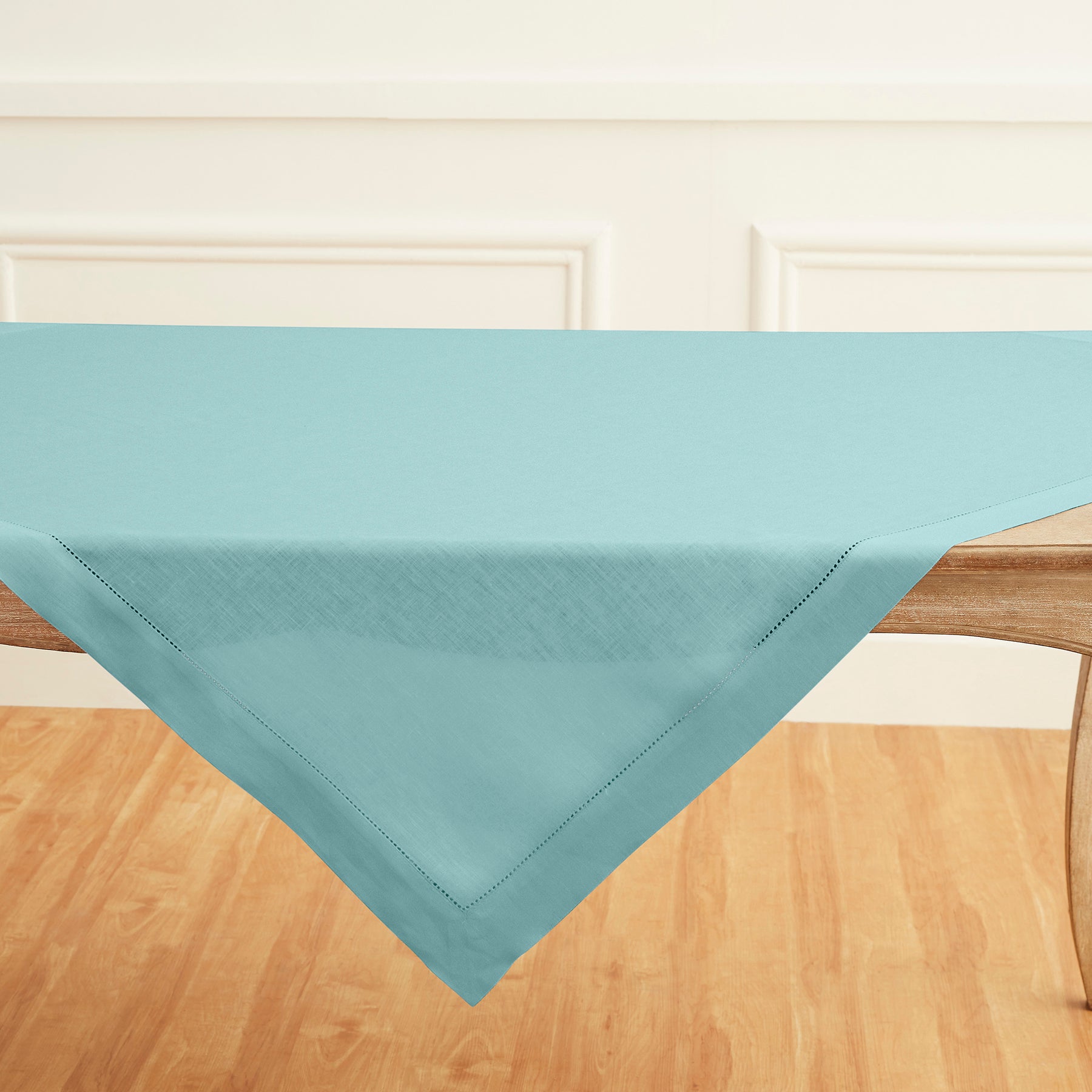 Classic Hemstitch Table Throw - Elegant Linen Table Runner for Dining Room Decor, Wedding & Holiday Table Settings