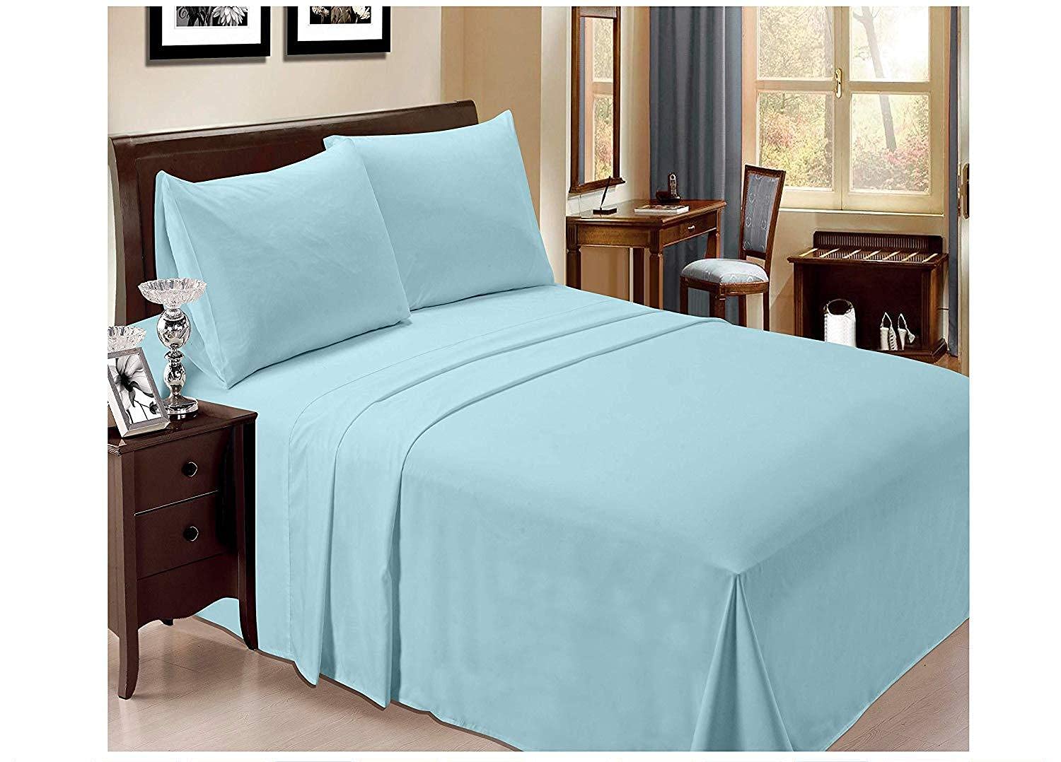 800-Thread-Count 100% Cotton Sheet Set - 4-Piece Twin Size Luxury Bedding with Deep Pocket (Fits 18