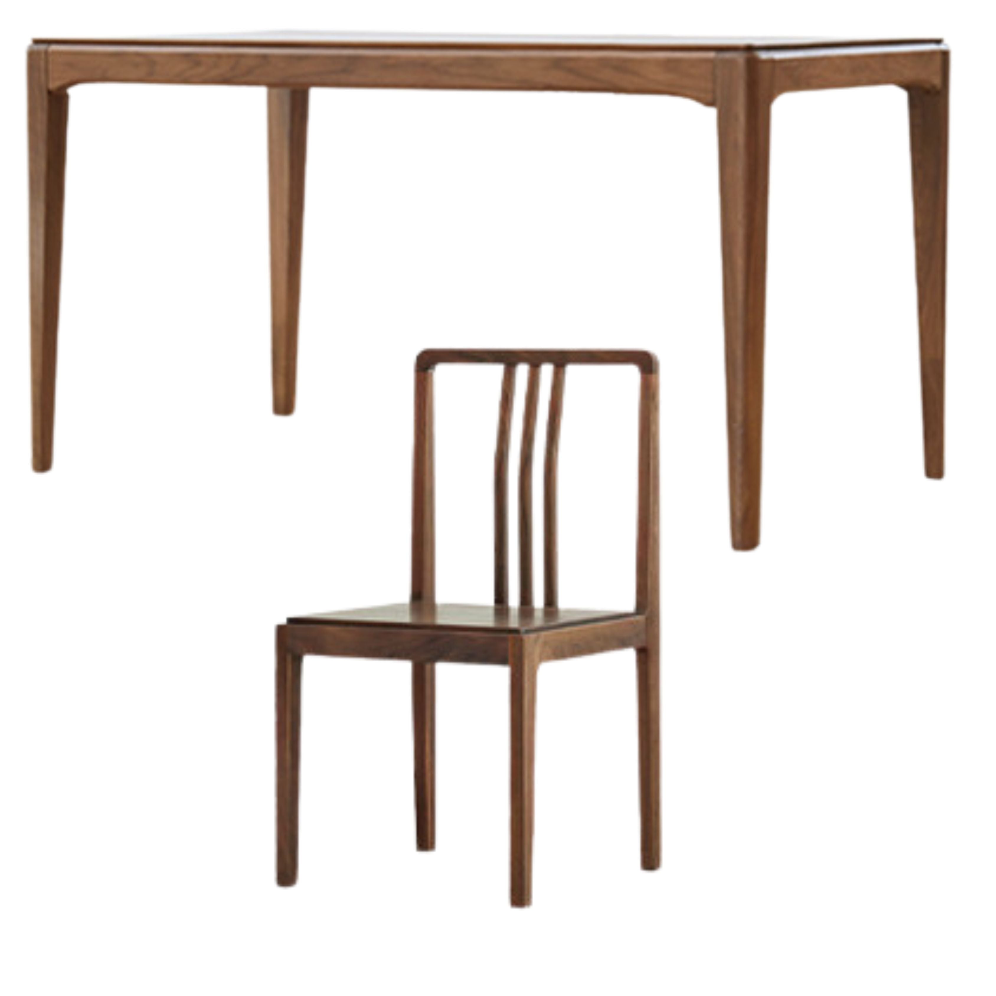 Premium Black Walnut & Ash Solid Wood Modern Nordic Dining Table - Elegant Light Luxury Design for Home, Restaurant, and Office Use