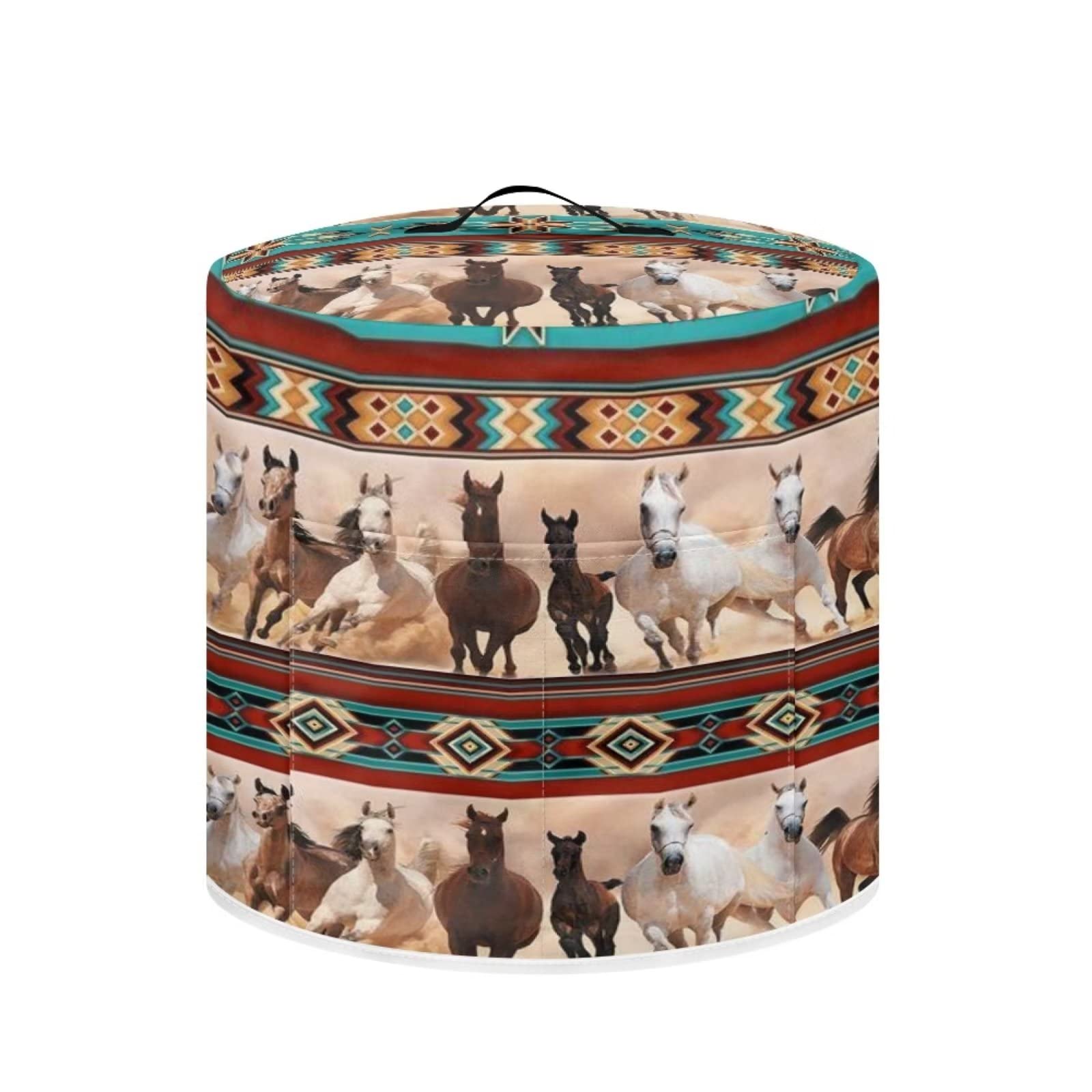 Tutolipy 8 Quart Appliance Cover - Dust Protection for Electric Pressure Cooker, Rice Cooker, and Air Fryer - Aztec Horse Print Design | Perfect for Kitchen Countertop Storage and Appliance Protection