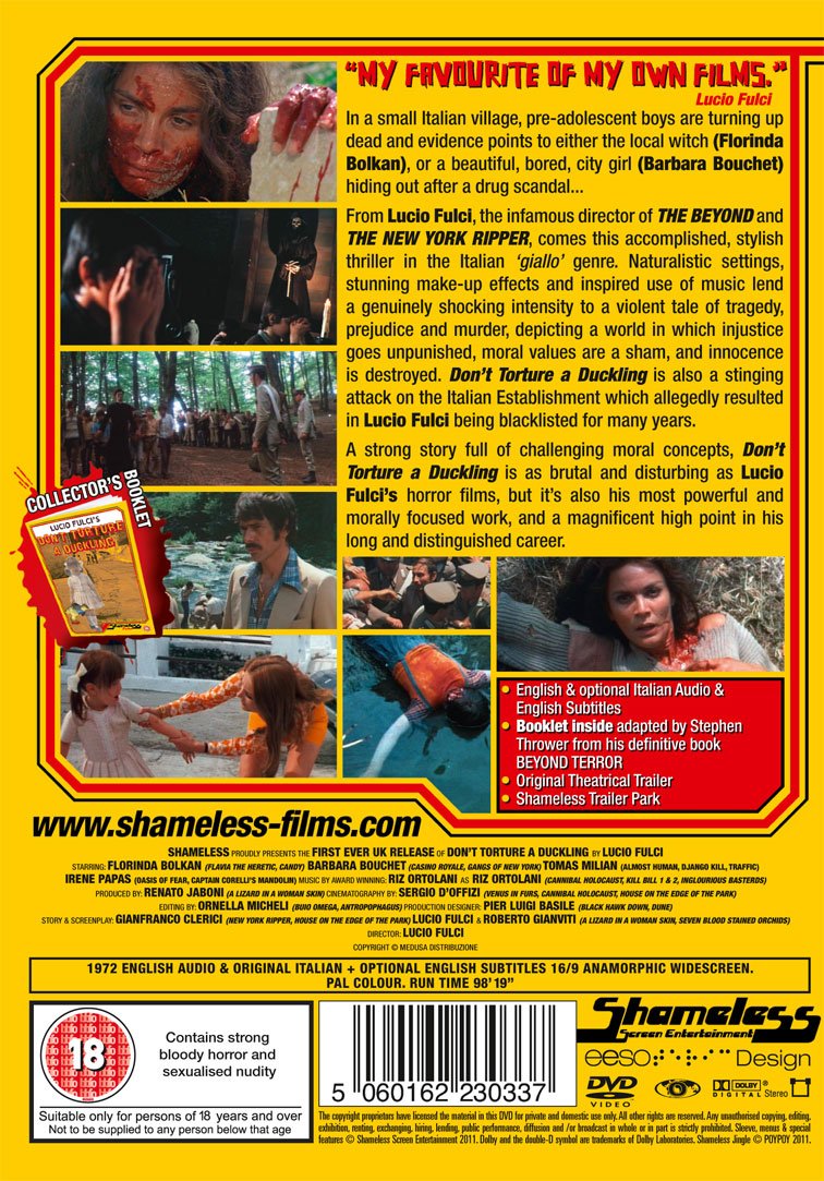Don't Torture A Duckling - Fan Edition DVD with Exclusive Booklet | Classic Italian Giallo Film for Horror & Mystery Movie Collectors