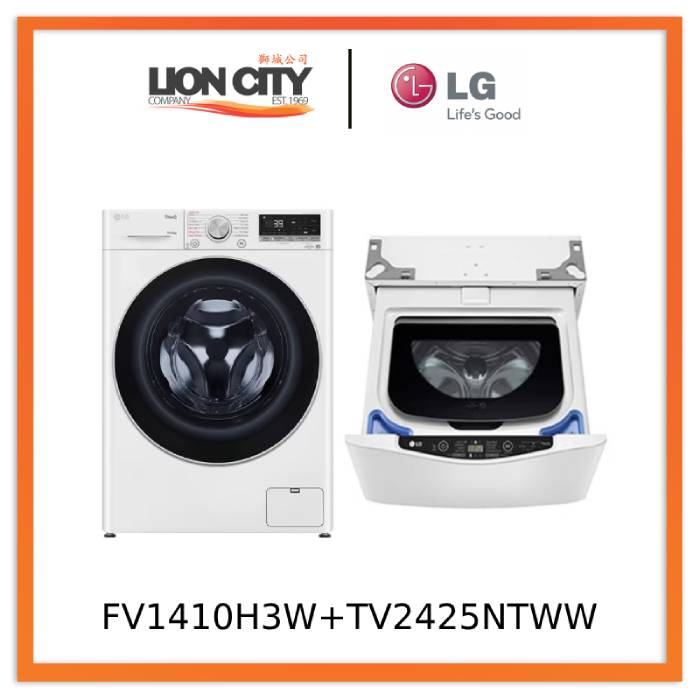 LG Front Load Washer Dryer Combo 10/6KG in White & LG Mini Portable Washer 2.5kg in Blue White - Perfect for Apartments, Small Spaces and RVs