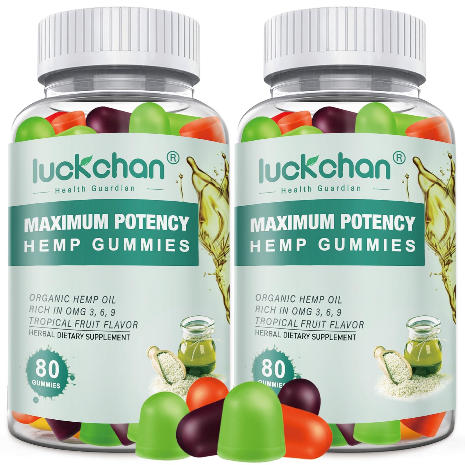 (2 Packs) Premium High Potency Hemp Gummies - 100% Natural Organic Hemp Oil Supplement for Adults - Extra Strength Stress Relief & Sleep Support - Made in USA - Perfect for Relaxation, Anxiety Relief & Better Sleep