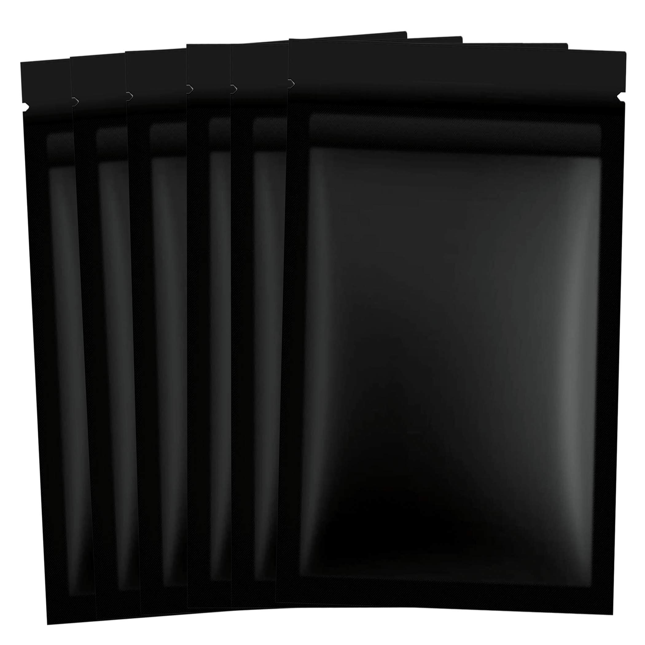 100 Pack Smell Proof Ziplock Bags - Resealable Mylar Storage Bags with Clear Window (4x6 Inches, Black) - Ideal for Food Storage, Lip Gloss Packaging & Odor-Proof Organization