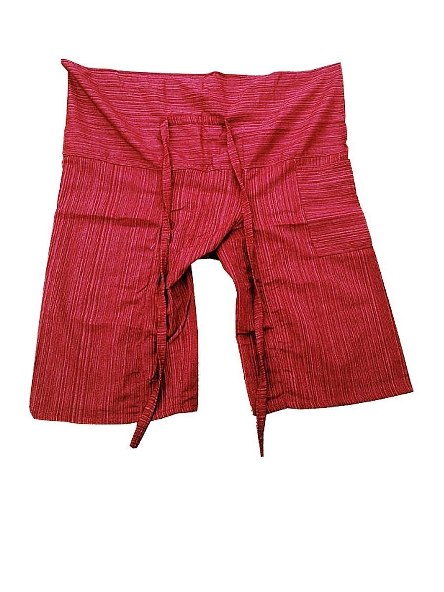 Dark Orange Thai Fisherman Pants - 3/4 Length Yoga & Massage Pants for Women - Pregnancy Comfort - Free Wallet Included - Perfect for Yoga, Meditation & Relaxation at Home