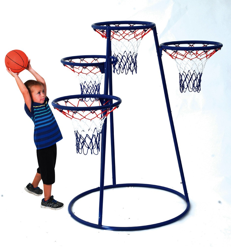 4 Rings Basketball Stand with Storage Bag - Portable Basketball Hoop for Kids & Adults - Perfect for Driveway, Backyard, and Outdoor Play