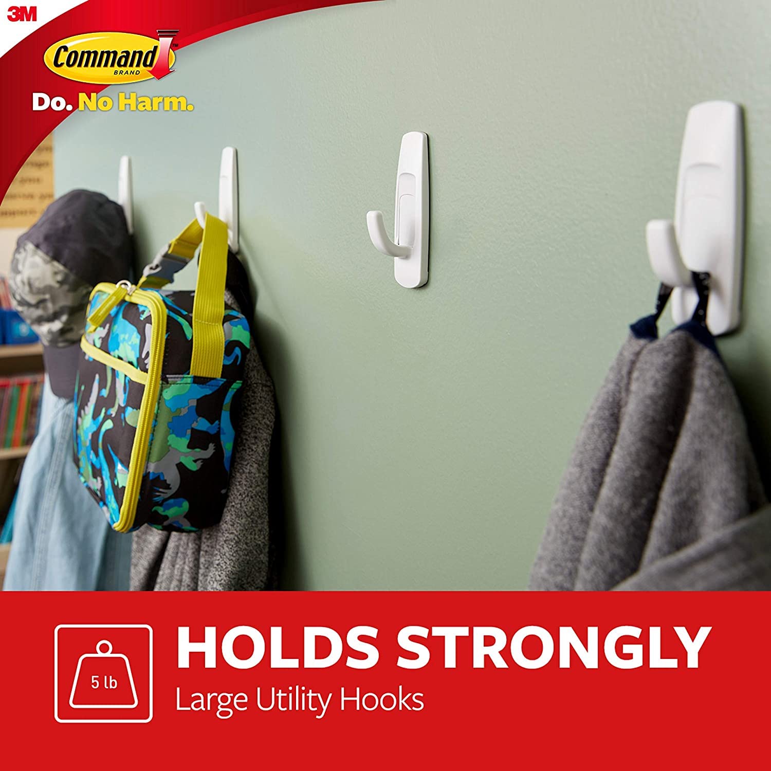 Command Wall Hooks Bundle - 16 Small Wire Toggle Hooks & 7 Large Utility Hooks with Adhesive Strips - Damage-Free Hanging Solution for Home, Office & Dorm Organization