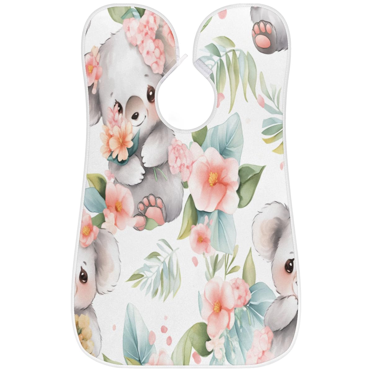 Stylish Koala Flower Beard Shaving Bib for Men & Women - Waterproof Hair Dye Apron, Barber Cape for Haircut & Beard Trimming - Perfect Sink Hair Catcher & Makeup Artist Accessory - Great Gift for Barbers & Grooming Enthusiasts (Ideal for Home Salon, Barber Shops & DIY Grooming Sessions)