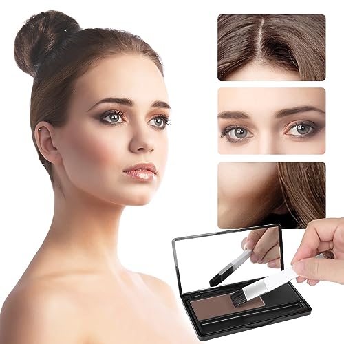 Kilomets Root Touch Up Powder - Waterproof & Sweatproof Hairline Shadow Powder for Women & Men | Instantly Covers Gray Hair & Conceals Hair Loss | Medium Brown Hair Color | Perfect for Daily Use, Travel & Special Occasions