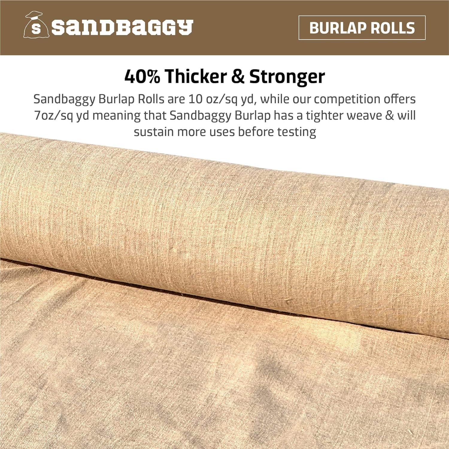 Sandbaggy Premium Burlap Fabric Roll - 40