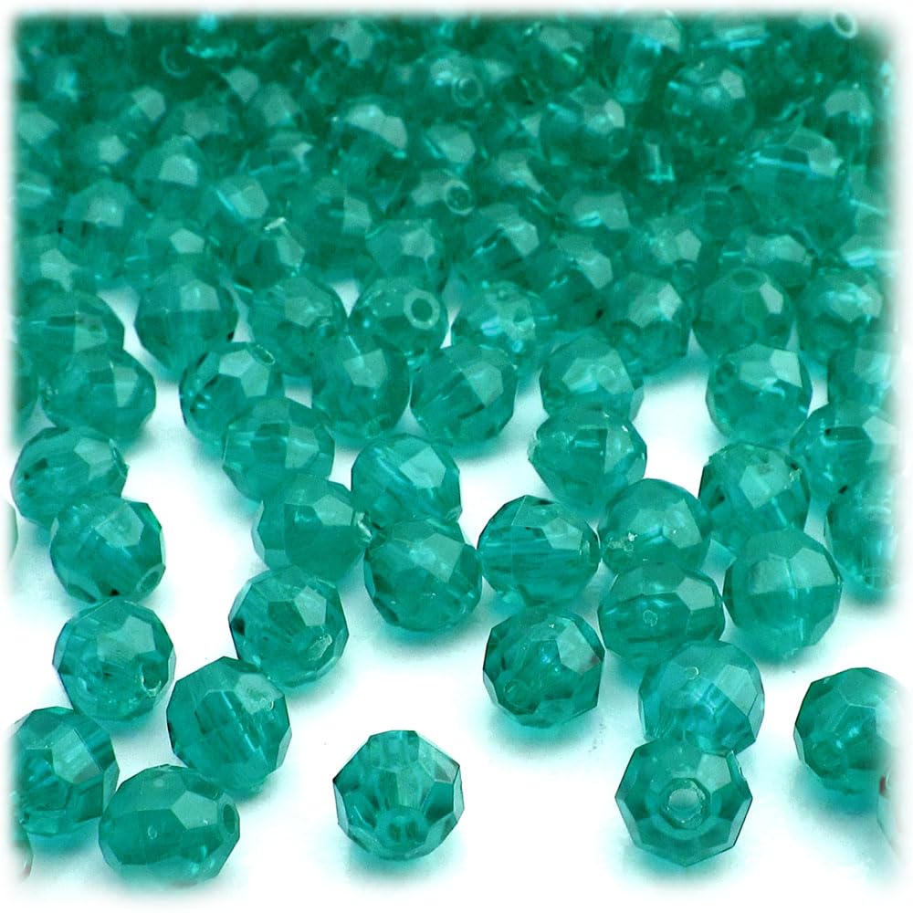 1000pcs 8mm Pink Faceted Plastic Beads - Transparent Round Craft Beads for Jewelry Making, DIY Bracelets, Necklaces & Home Decor