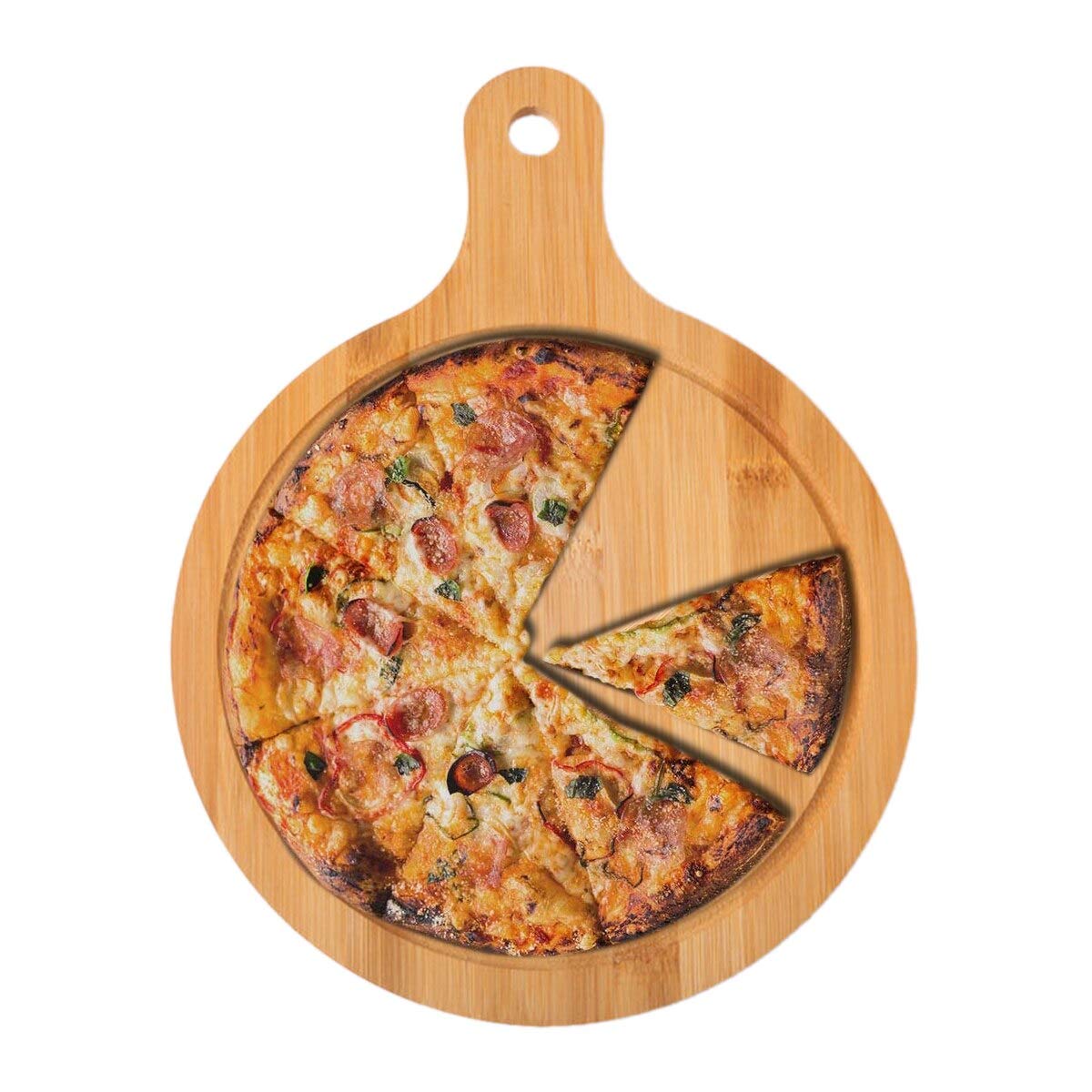 Premium Natural Bamboo Pizza Peel with Handle - 10inch & 9inch Sizes for Homemade Pizza & Bread Baking | Perfect for Wood-Fired Ovens, Outdoor Cooking & Kitchen Use
