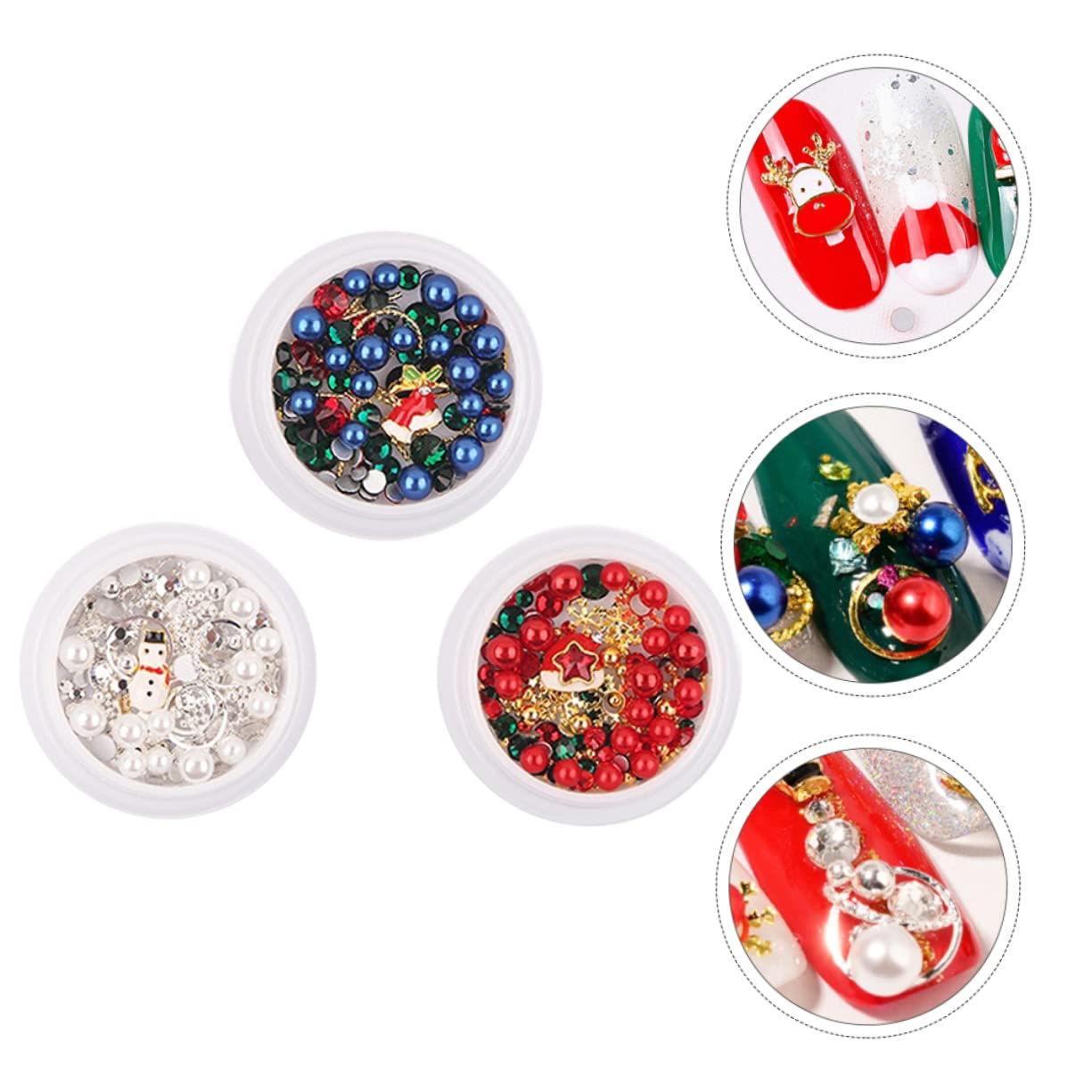 LALAFINA 6 Boxes Christmas Nail Art Decorations Kit - Festive Nail Stickers, Metal Trim Tips & Alloy Decals for Holiday Manicure | Perfect for Christmas Parties, Gift Giving & DIY Nail Art
