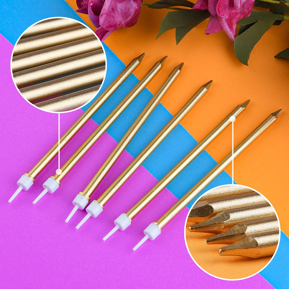 Golden Birthday Candles 24-Pack - 5.1